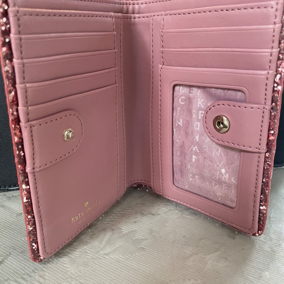 Kate Spade Tellie Seton Drive wallet in dusty peony with glitter - Picture 3 of 3